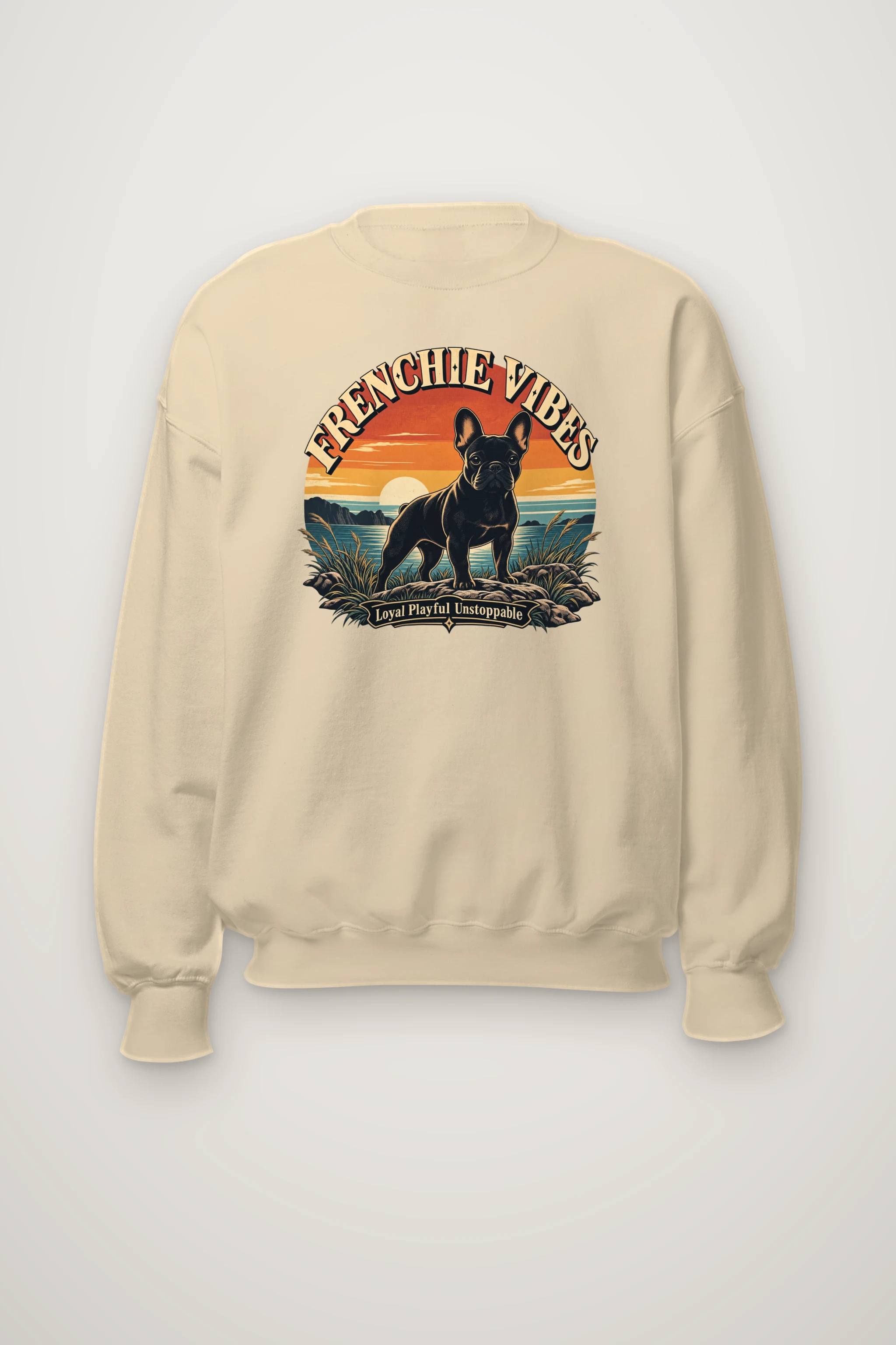 "Frenchie Vibes" Heavy Blend Unisex Crewneck Sweatshirt