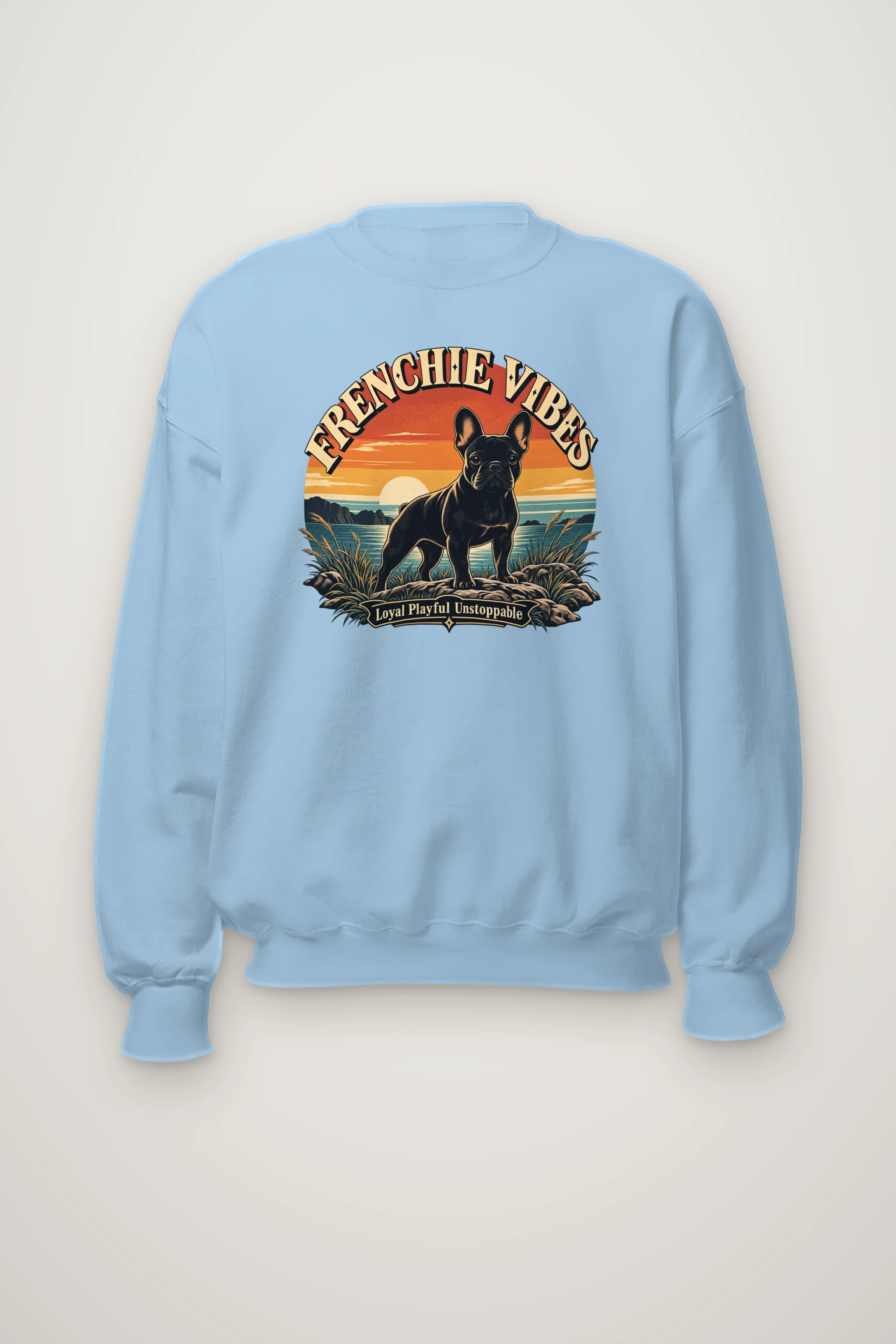 "Frenchie Vibes" Heavy Blend Unisex Crewneck Sweatshirt