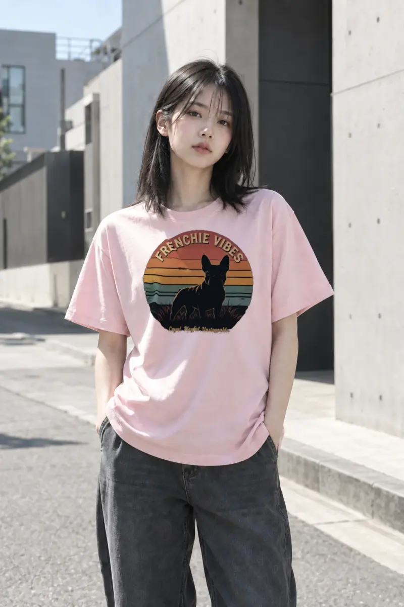 “Frenchie Vibes” Heavyweight Unisex Crewneck T-shirt | Gildan 5000