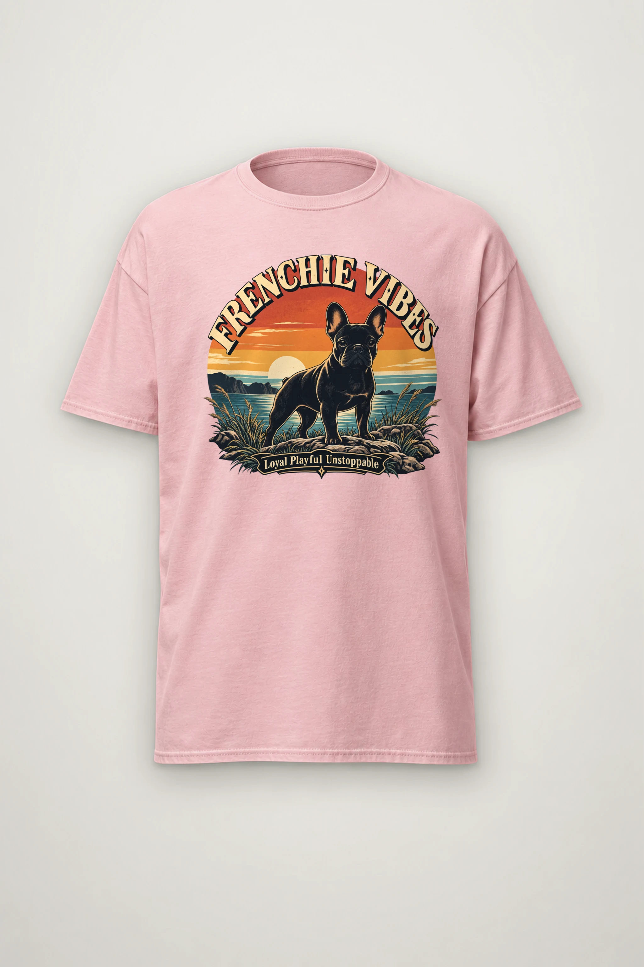 "Frenchie Vibes" Heavyweight Unisex Crewneck T-shirt