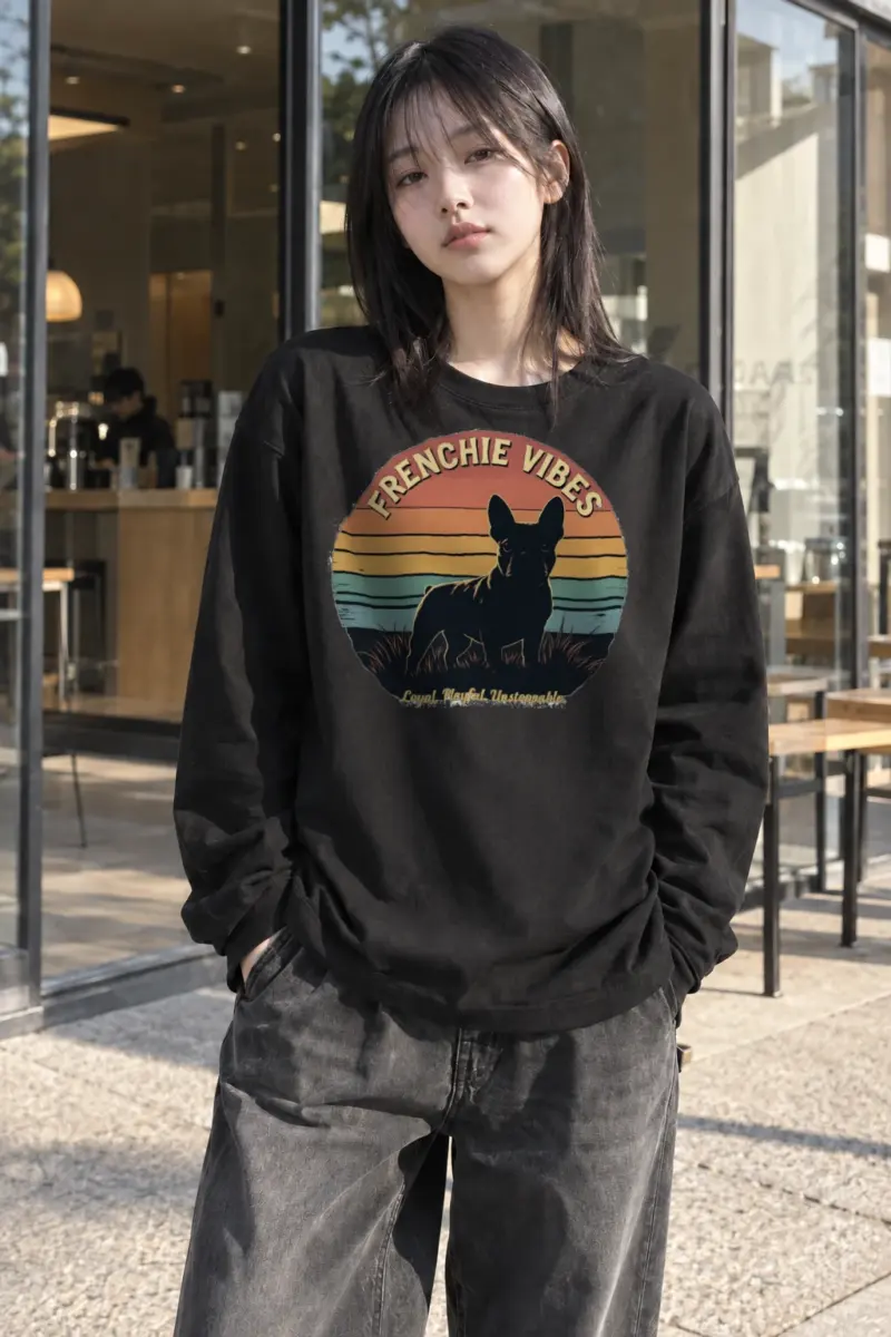 "Frenchie Vibes" Unisex Longsleeve T-shirt | Gildan 2400