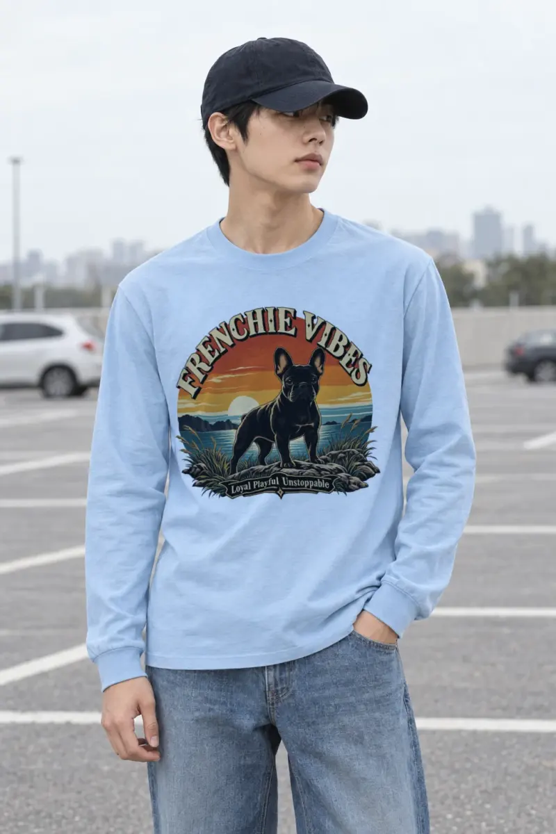 "Frenchie Vibes" Unisex Longsleeve T-shirt | Gildan 2400