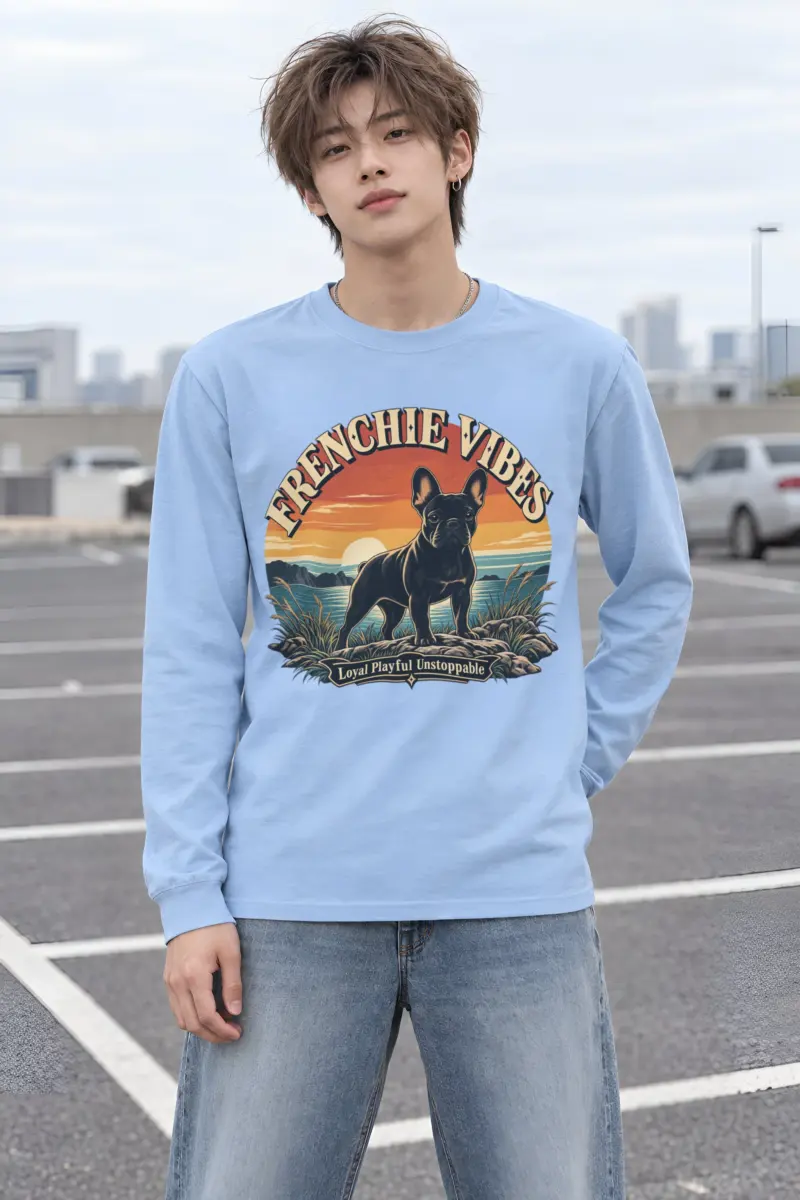 "Frenchie Vibes" Unisex Longsleeve T-shirt