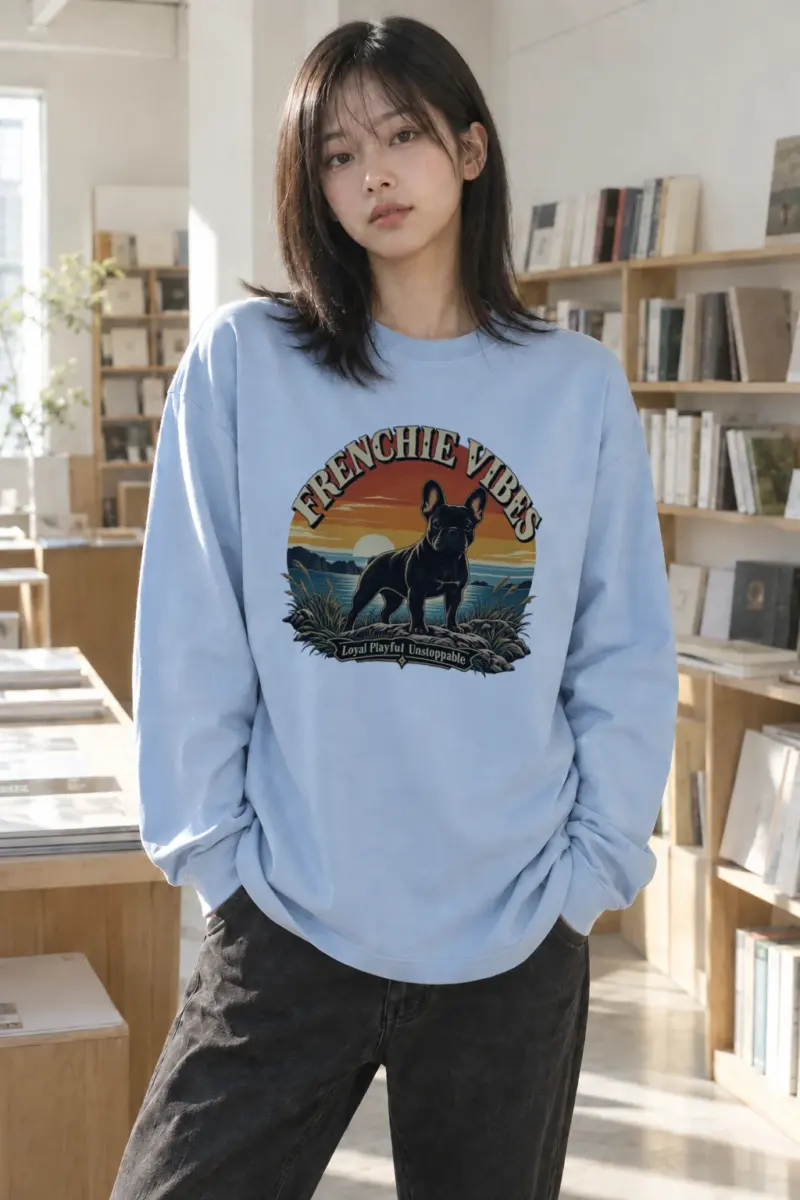 "Frenchie Vibes" Unisex Longsleeve T-shirt | Gildan 2400