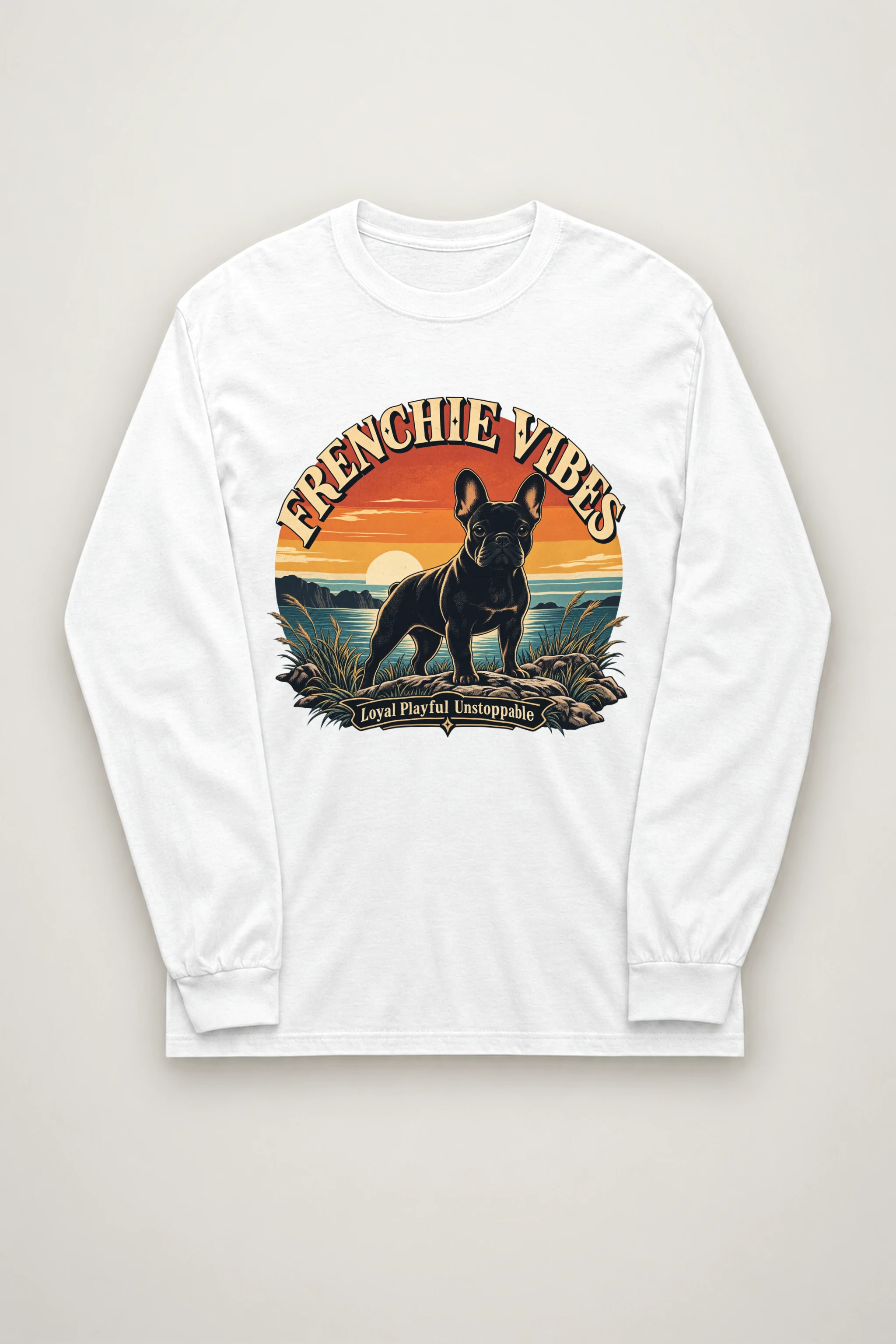 "Frenchie Vibes" Unisex Longsleeve T-shirt