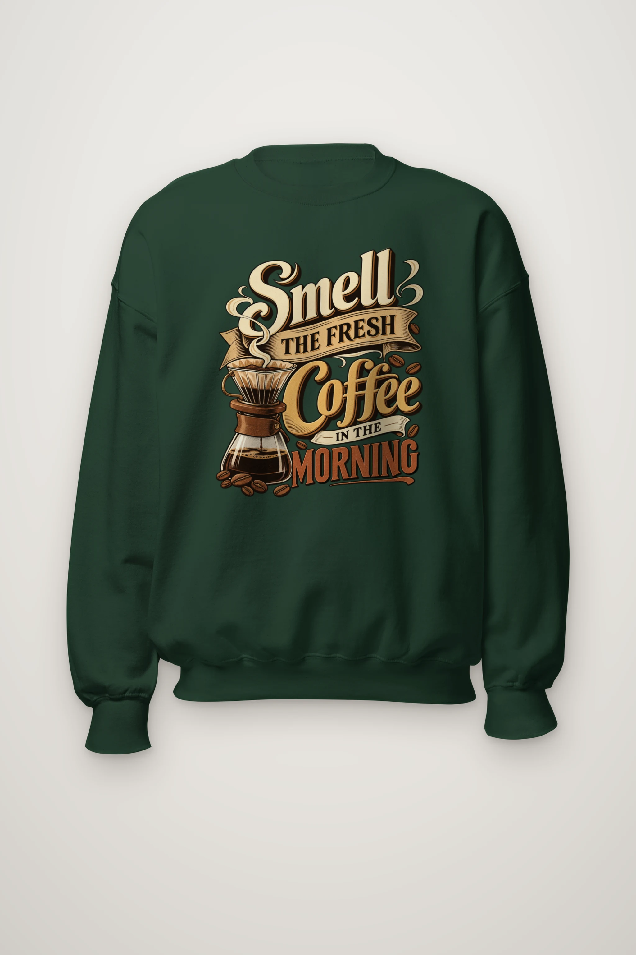 "Fresh Coffee Morning" Heavy Blend Unisex Crewneck Sweatshirt