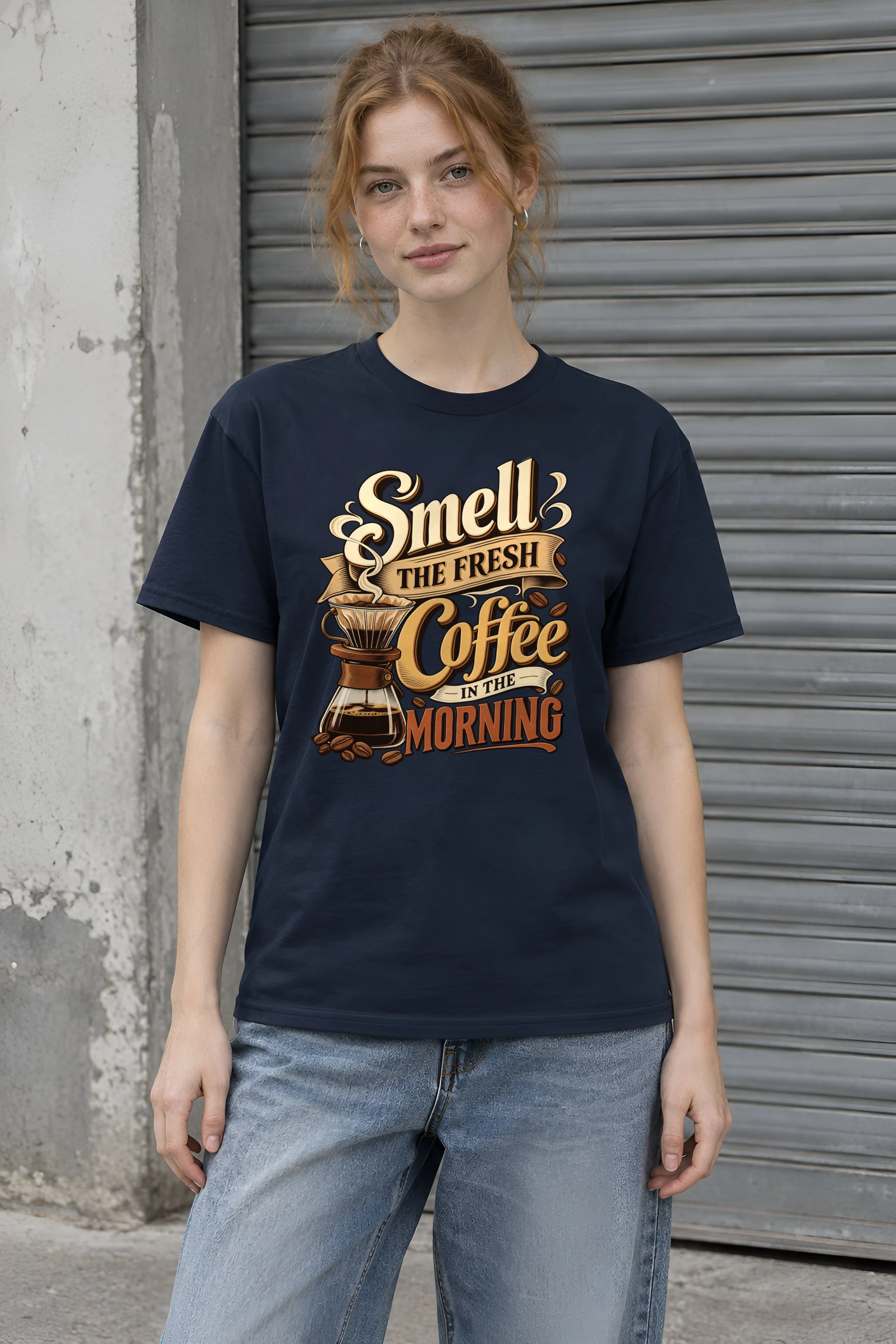 "Fresh Coffee Morning" Heavyweight Unisex Crewneck T-shirt