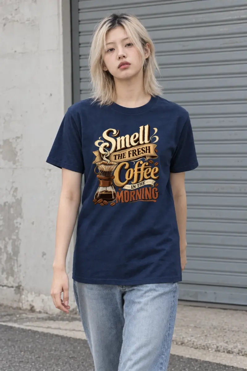"Fresh Coffee Morning" Heavyweight Unisex Crewneck T-shirt