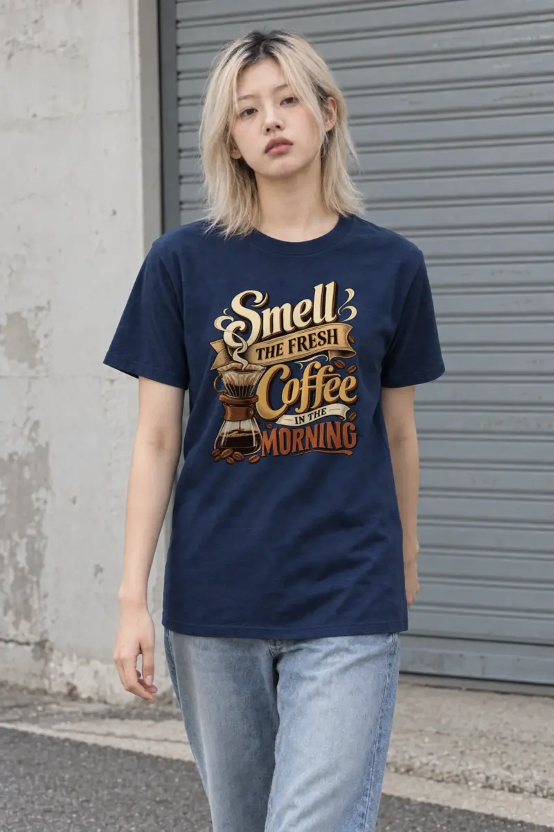 "Fresh Coffee Morning" Heavyweight Unisex Crewneck T-shirt