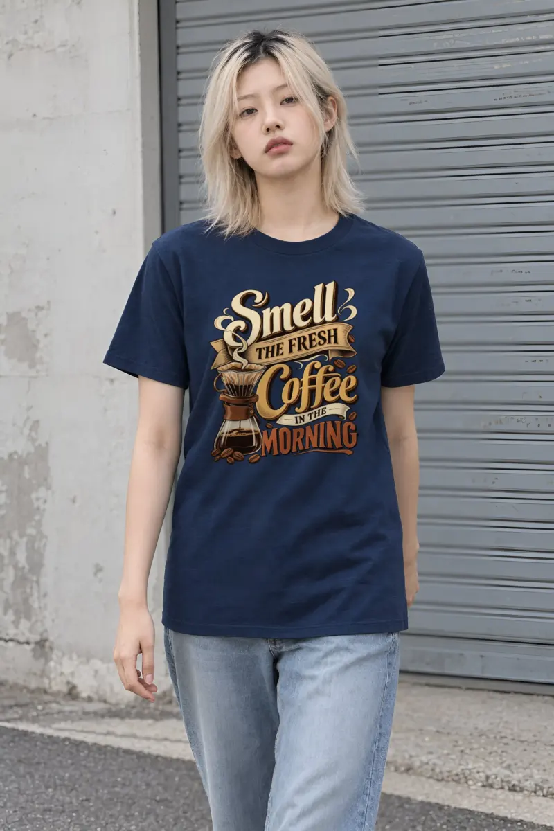 "Fresh Coffee Morning" Heavyweight Unisex Crewneck T-shirt
