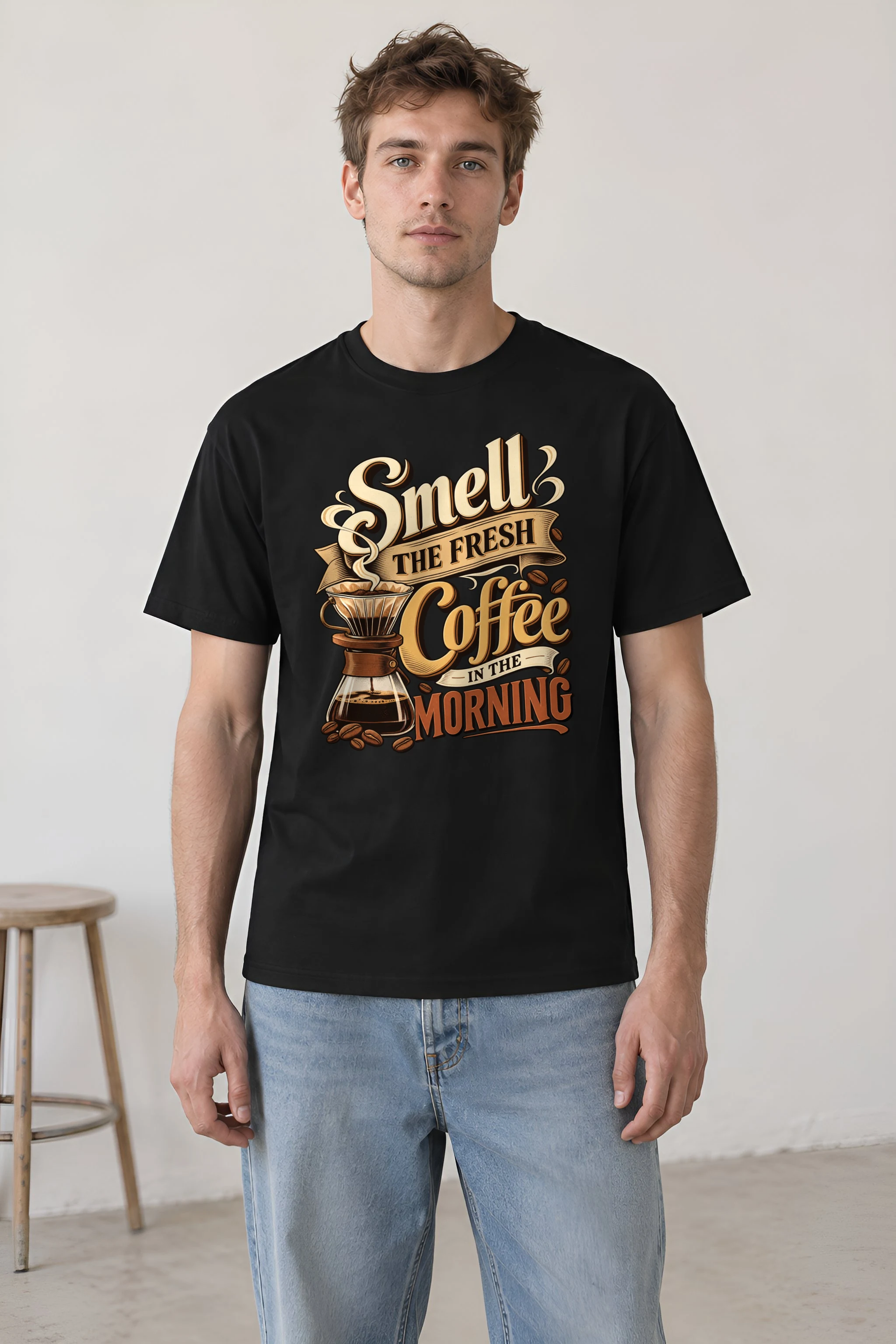 "Fresh Coffee Morning" Heavyweight Unisex Crewneck T-shirt