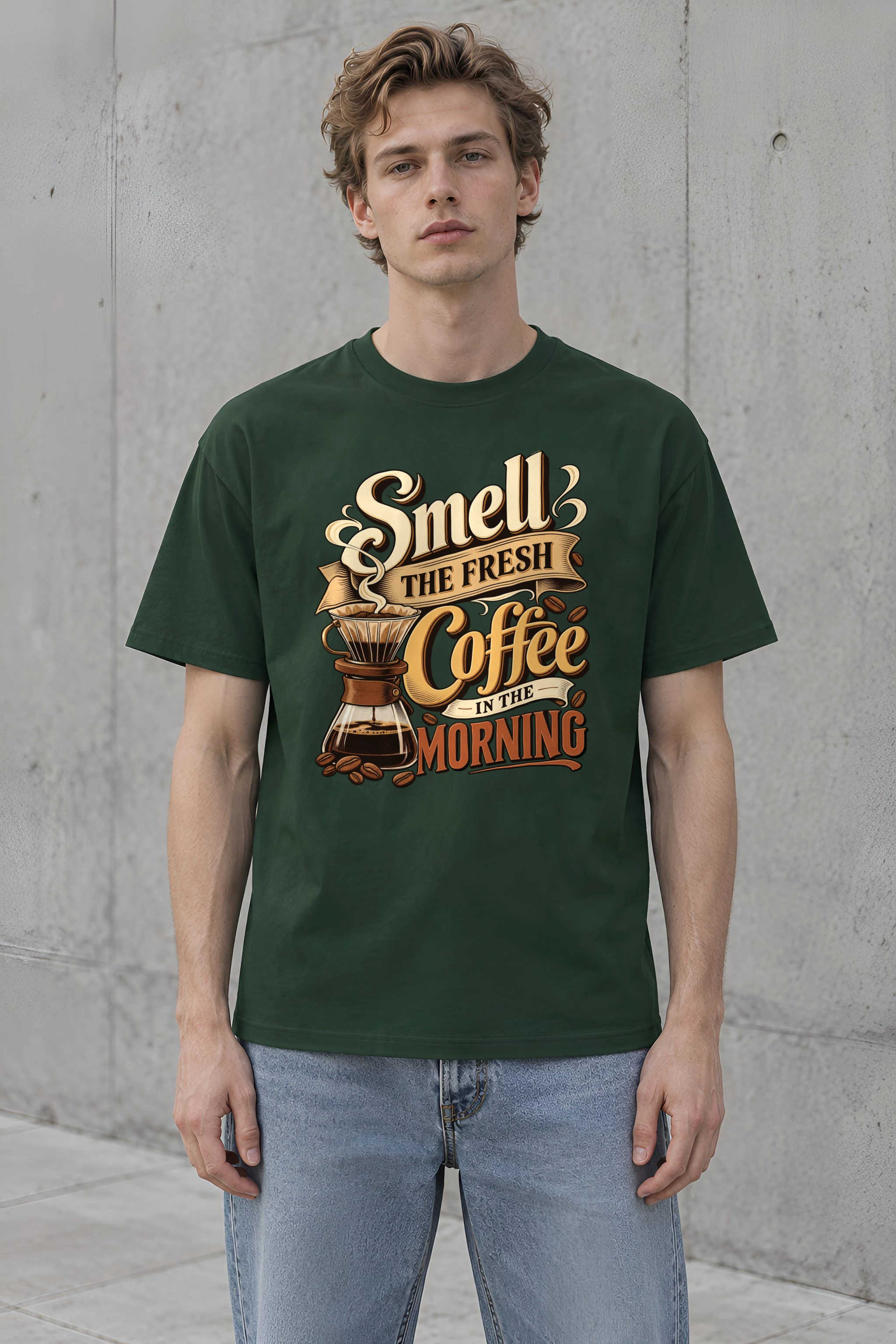 "Fresh Coffee Morning" Heavyweight Unisex Crewneck T-shirt