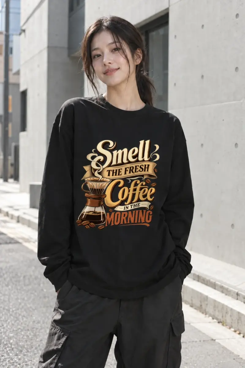 "Fresh Coffee Morning" Unisex Longsleeve T-shirt | Gildan 2400