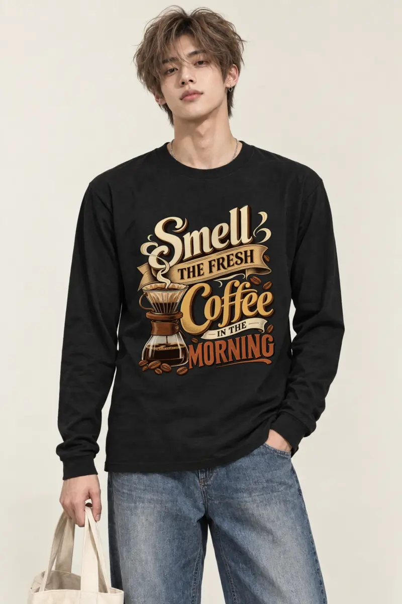 "Fresh Coffee Morning" Unisex Longsleeve T-shirt