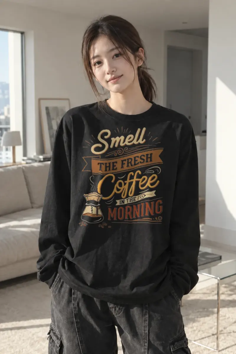 “Fresh Coffee Morning” Unisex Longsleeve T-shirt | Gildan 2400