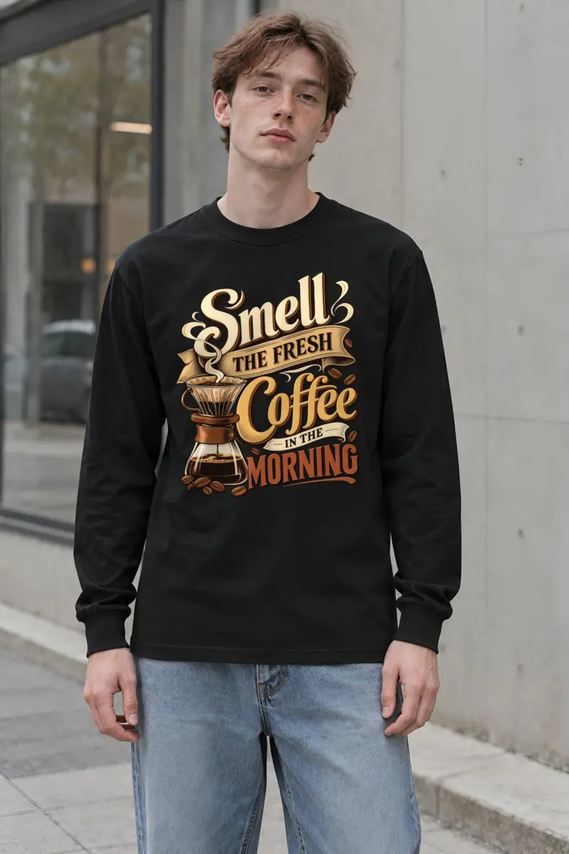"Fresh Coffee Morning" Unisex Longsleeve T-shirt