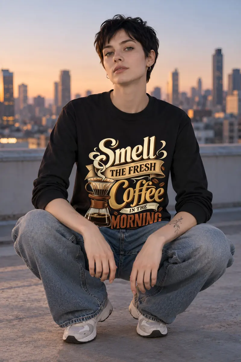 "Fresh Coffee Morning" Unisex Longsleeve T-shirt
