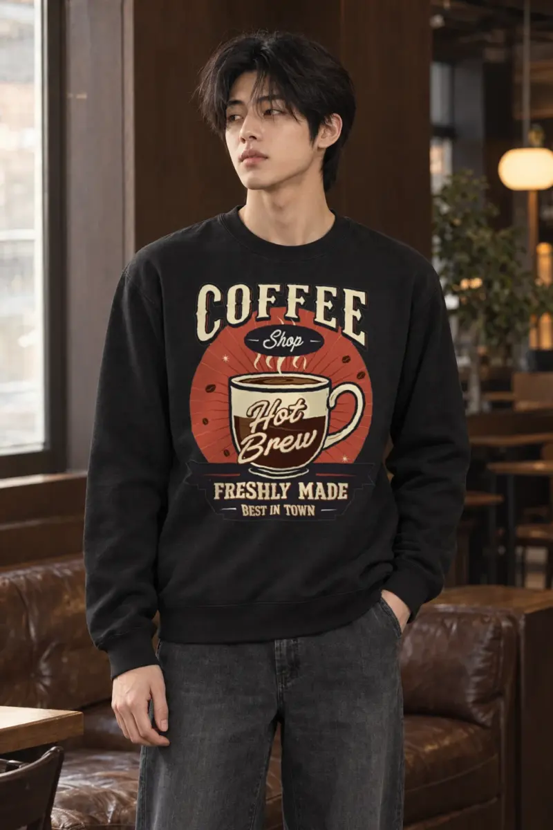 "Freshly Made Coffee" Heavy Blend Unisex Crewneck Sweatshirt | Gildan 18000