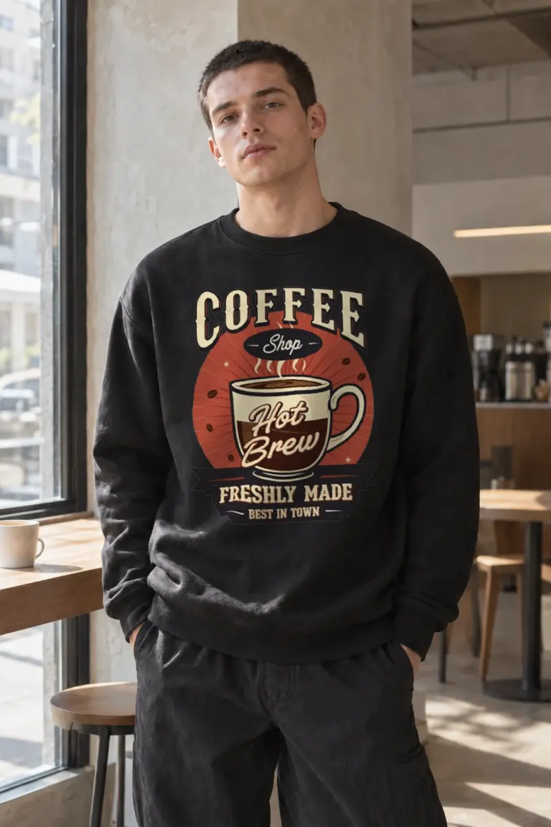 "Freshly Made Coffee" Heavy Blend Unisex Crewneck Sweatshirt | Gildan 18000
