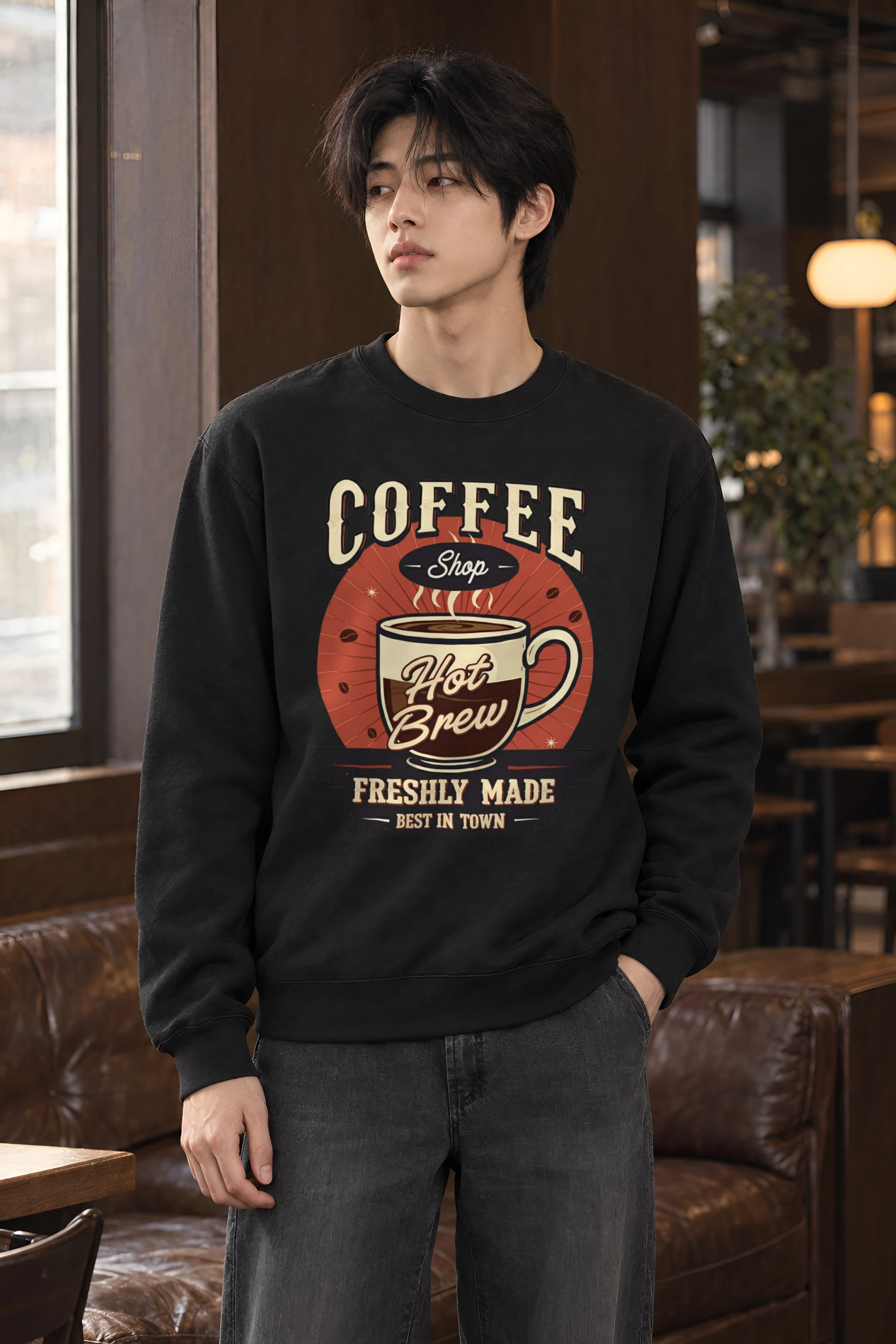 "Freshly Made Coffee" Heavy Blend Unisex Crewneck Sweatshirt