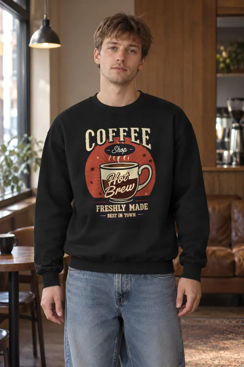 "Freshly Made Coffee" Heavy Blend Unisex Crewneck Sweatshirt