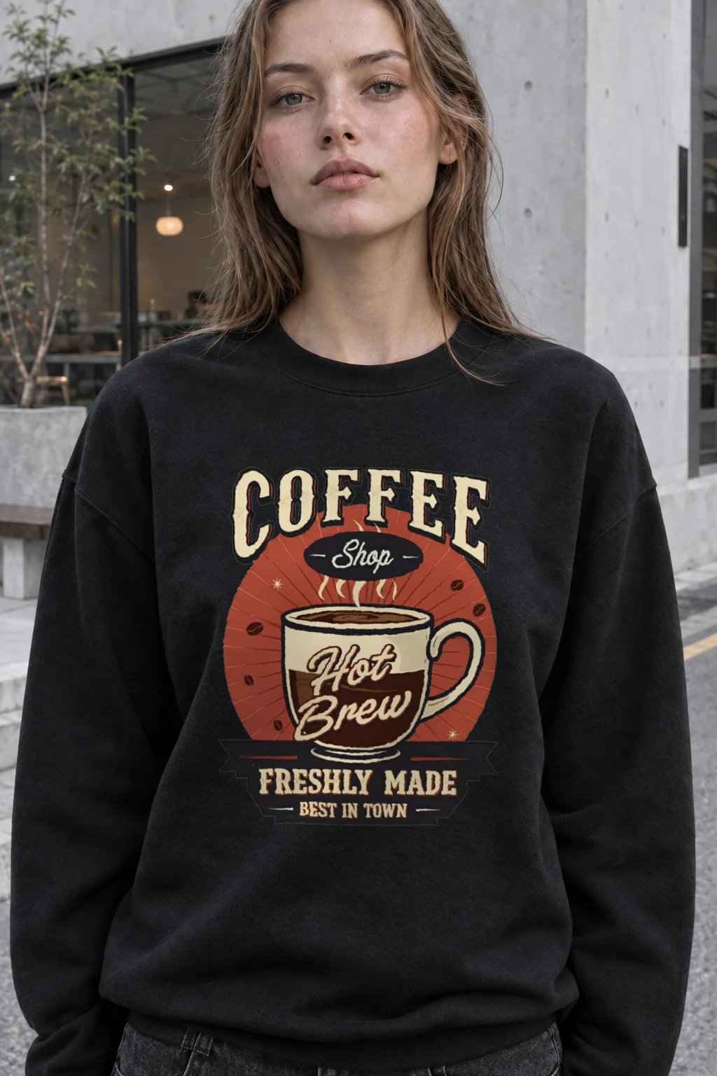"Freshly Made Coffee" Heavy Blend Unisex Crewneck Sweatshirt | Gildan 18000