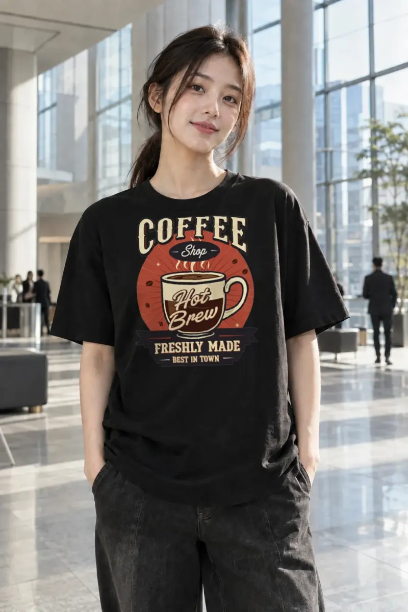 "Freshly Made Coffee" Heavyweight Unisex Crewneck T-shirt | Gildan 5000