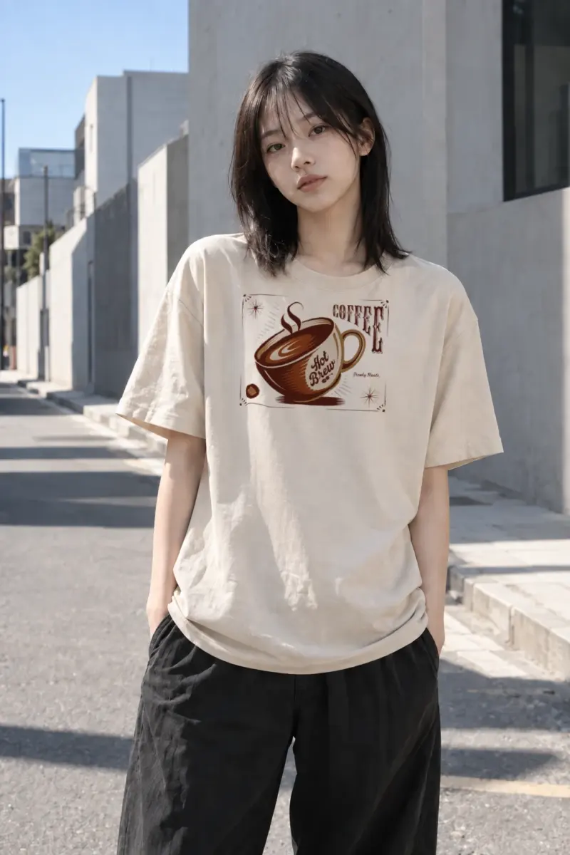 "Freshly Made Coffee" Heavyweight Unisex Crewneck T-shirt | Gildan 5000