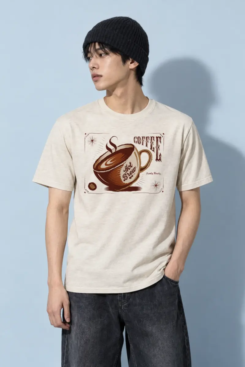 "Freshly Made Coffee" Heavyweight Unisex Crewneck T-shirt | Gildan 5000