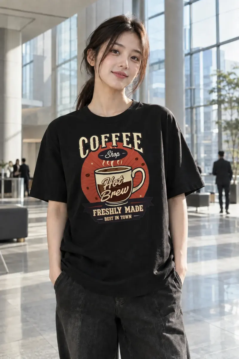 "Freshly Made Coffee" Heavyweight Unisex Crewneck T-shirt | Gildan 5000
