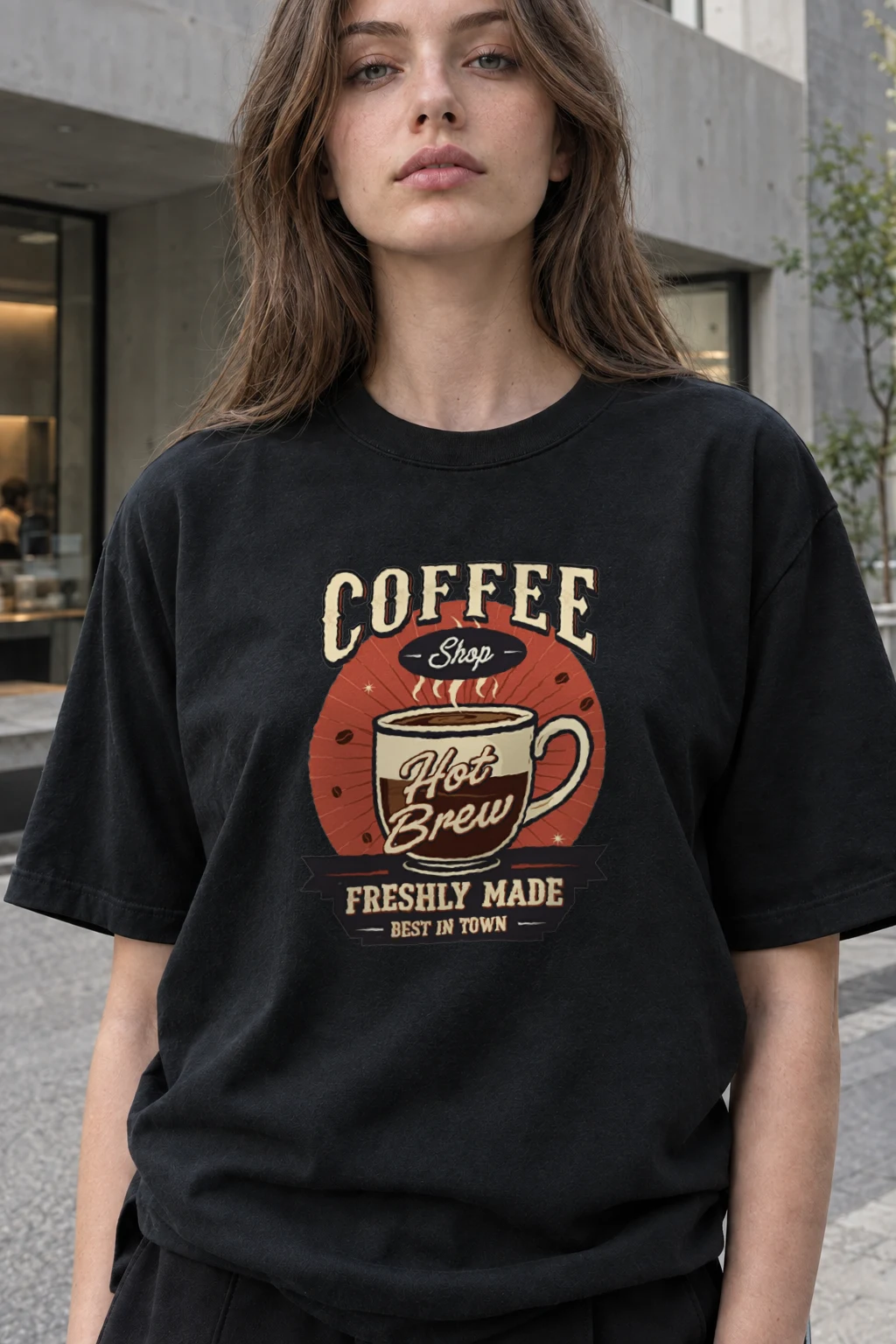 "Freshly Made Coffee" Heavyweight Unisex Crewneck T-shirt | Gildan 5000
