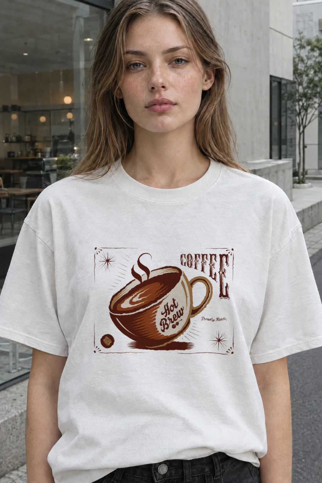 "Freshly Made Coffee" Heavyweight Unisex Crewneck T-shirt | Gildan 5000