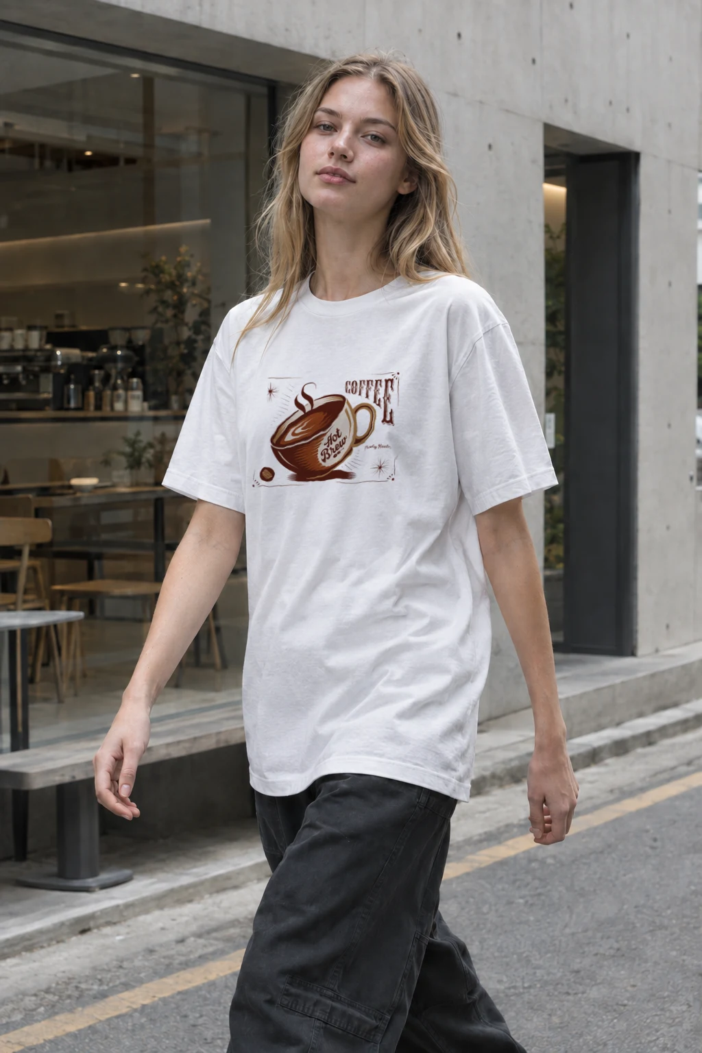 "Freshly Made Coffee" Heavyweight Unisex Crewneck T-shirt | Gildan 5000