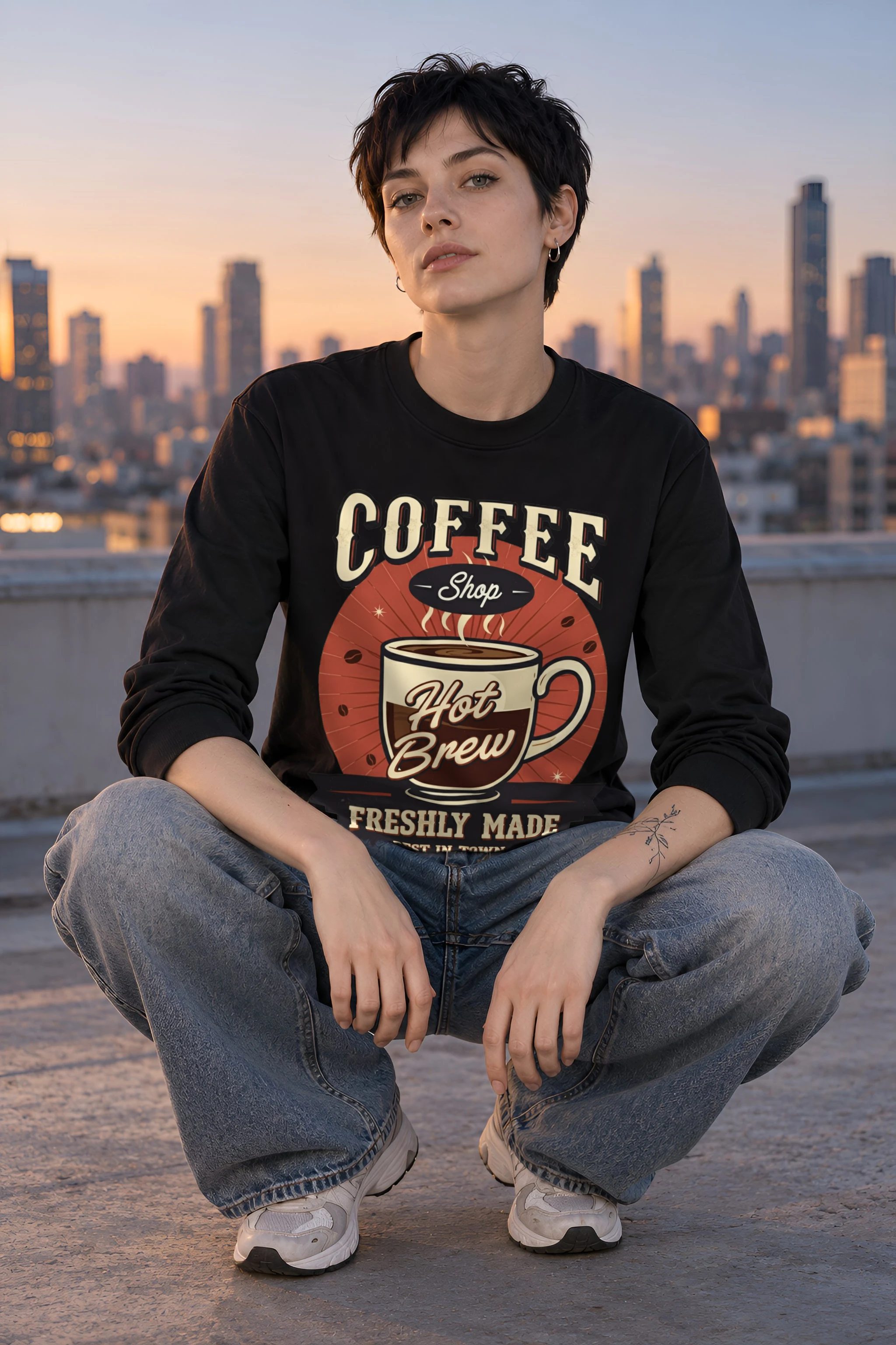 "Freshly Made Coffee" Unisex Longsleeve T-shirt