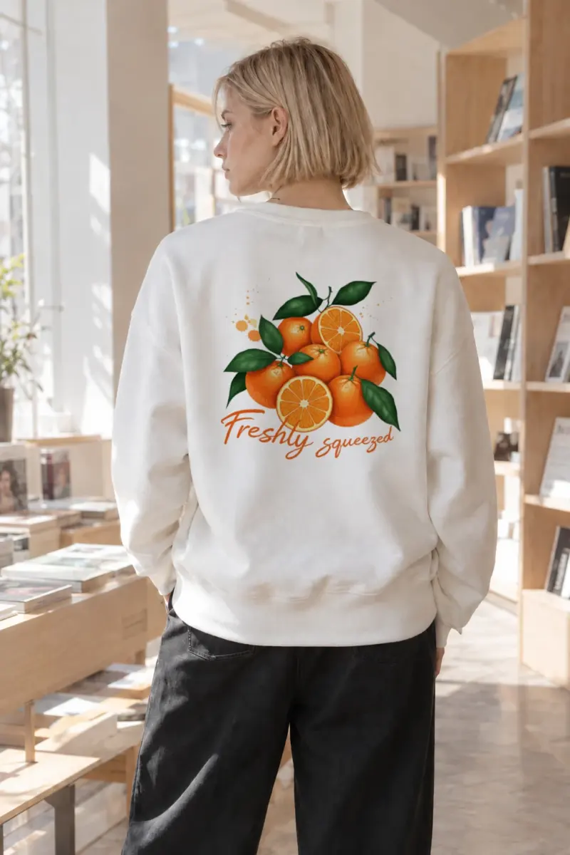 "Freshly Squeezed Oranges" Heavy Blend Unisex Crewneck Sweatshirt | Gildan 18000