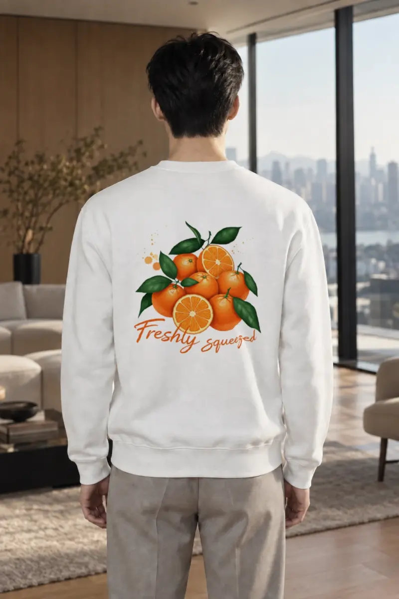 "Freshly Squeezed Oranges" Heavy Blend Unisex Crewneck Sweatshirt | Gildan 18000