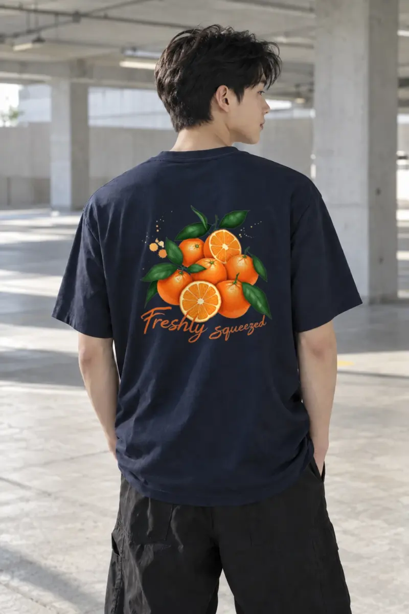 "Freshly Squeezed Oranges" Heavyweight Unisex Crewneck T-shirt | Gildan 5000