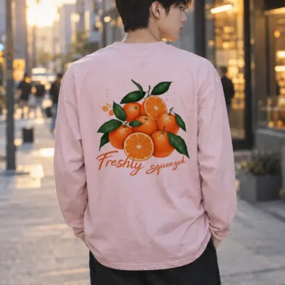 "Freshly Squeezed Oranges" Unisex Longsleeve T-shirt | Gildan 2400