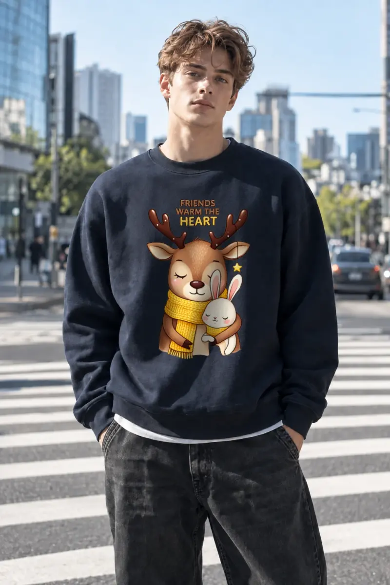 "Friends Warm The Heart" Heavy Blend Unisex Crewneck Sweatshirt | Gildan 18000