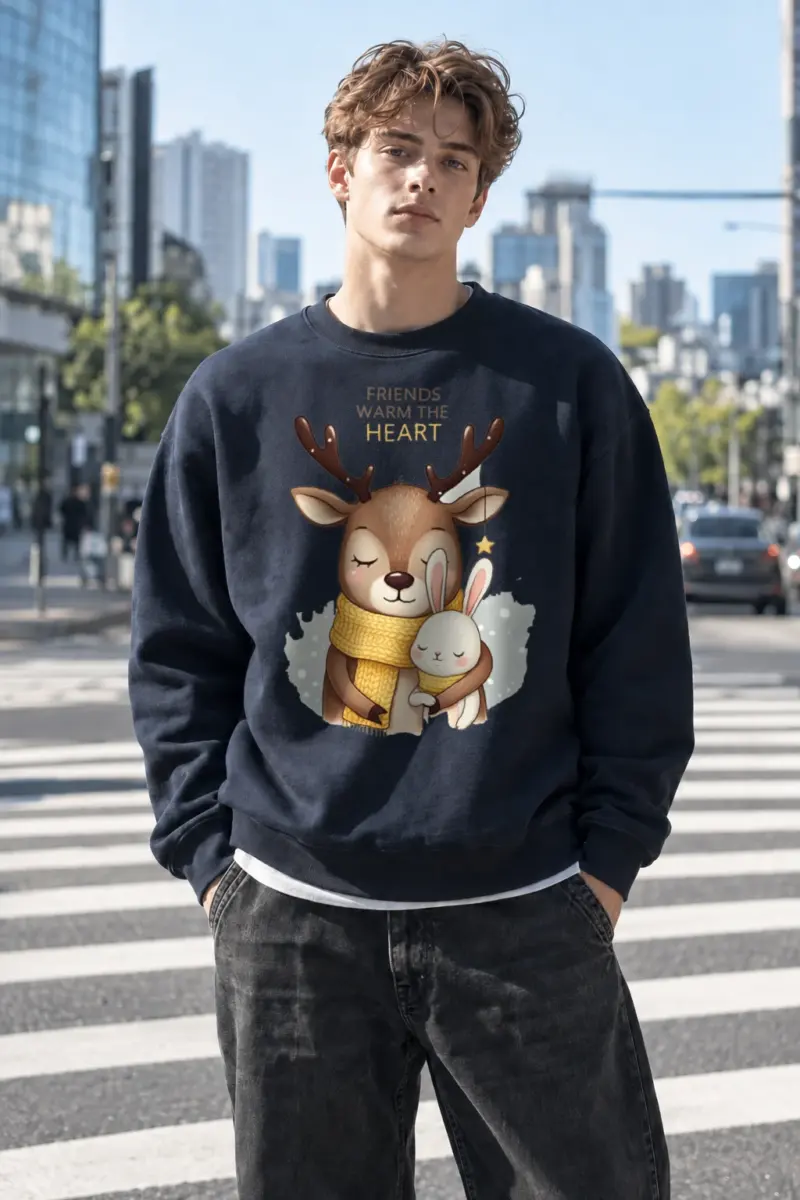 “Friends Warm The Heart” Heavy Blend Unisex Crewneck Sweatshirt | Gildan 18000
