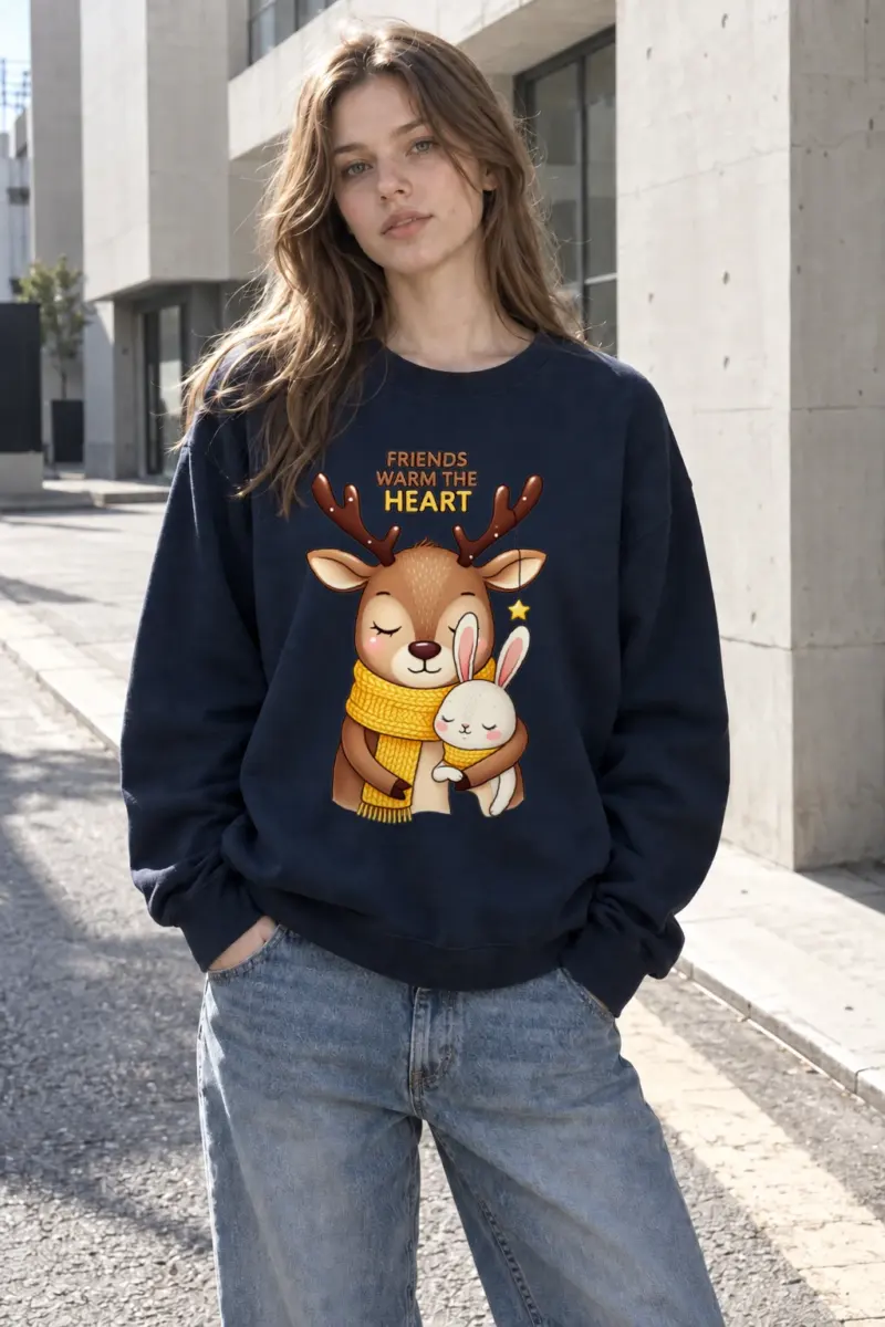 "Friends Warm The Heart" Heavy Blend Unisex Crewneck Sweatshirt | Gildan 18000