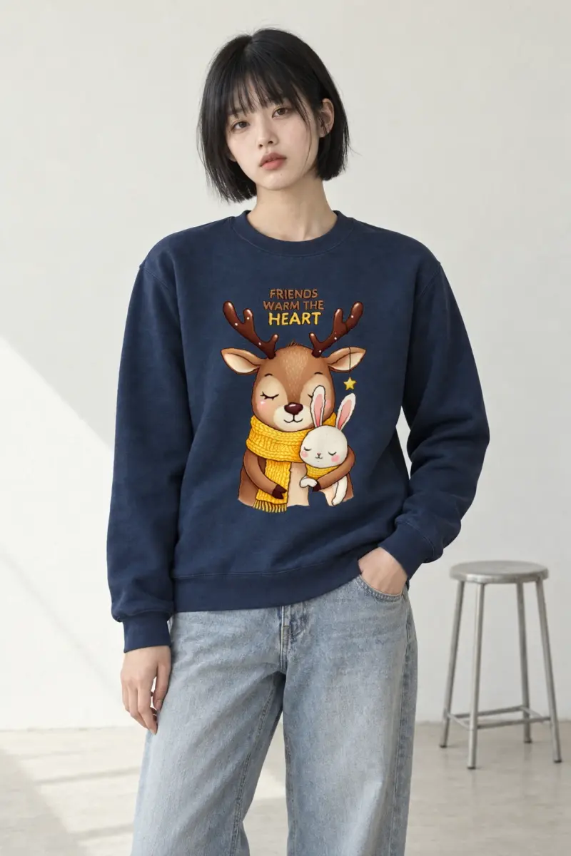 "Friends Warm The Heart" Heavy Blend Unisex Crewneck Sweatshirt | Gildan 18000