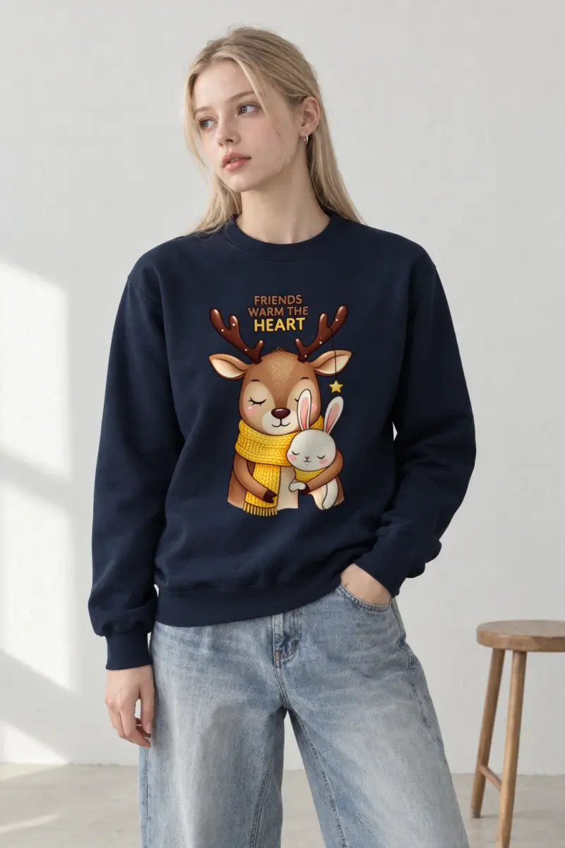 "Friends Warm The Heart" Heavy Blend Unisex Crewneck Sweatshirt