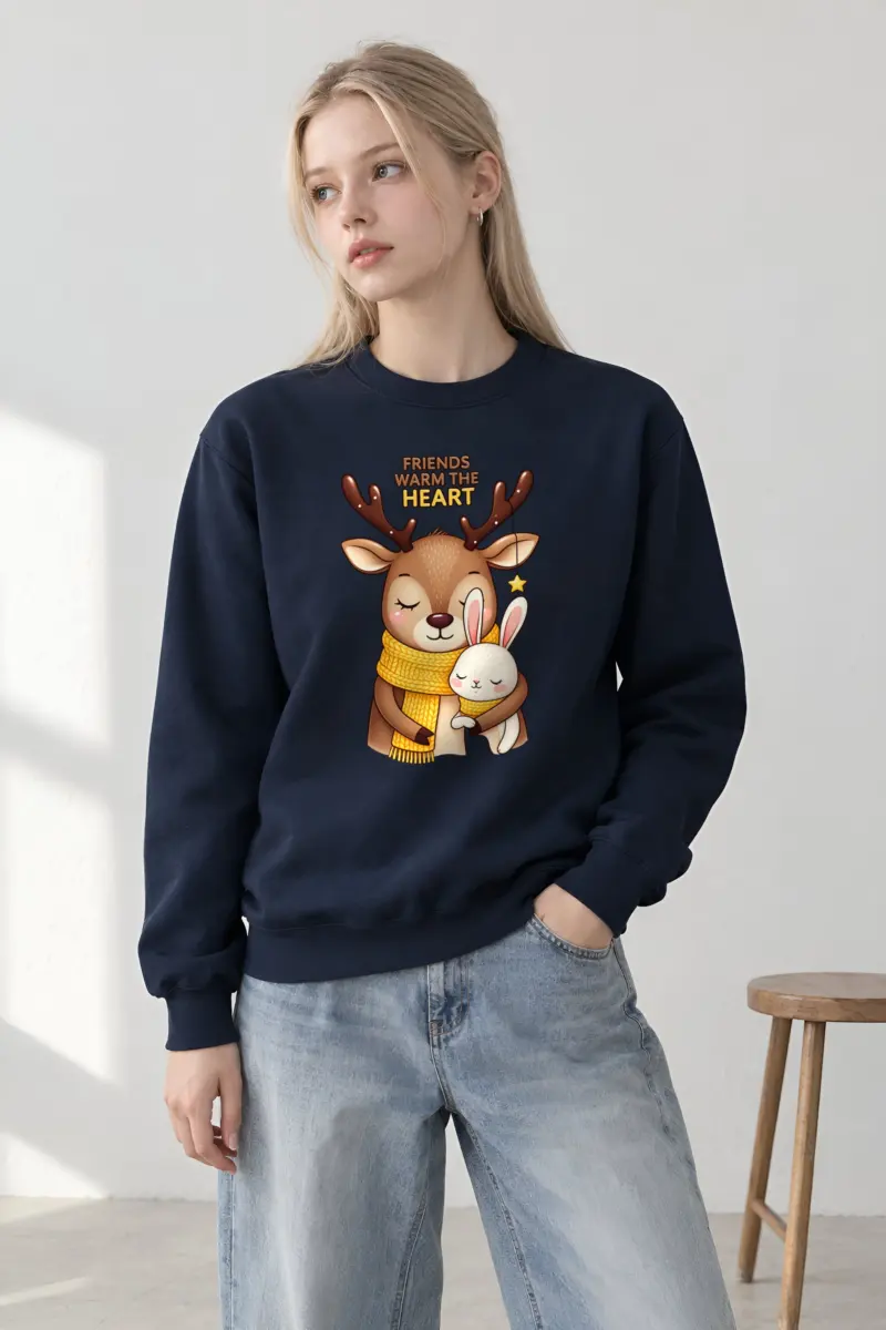 "Friends Warm The Heart" Heavy Blend Unisex Crewneck Sweatshirt