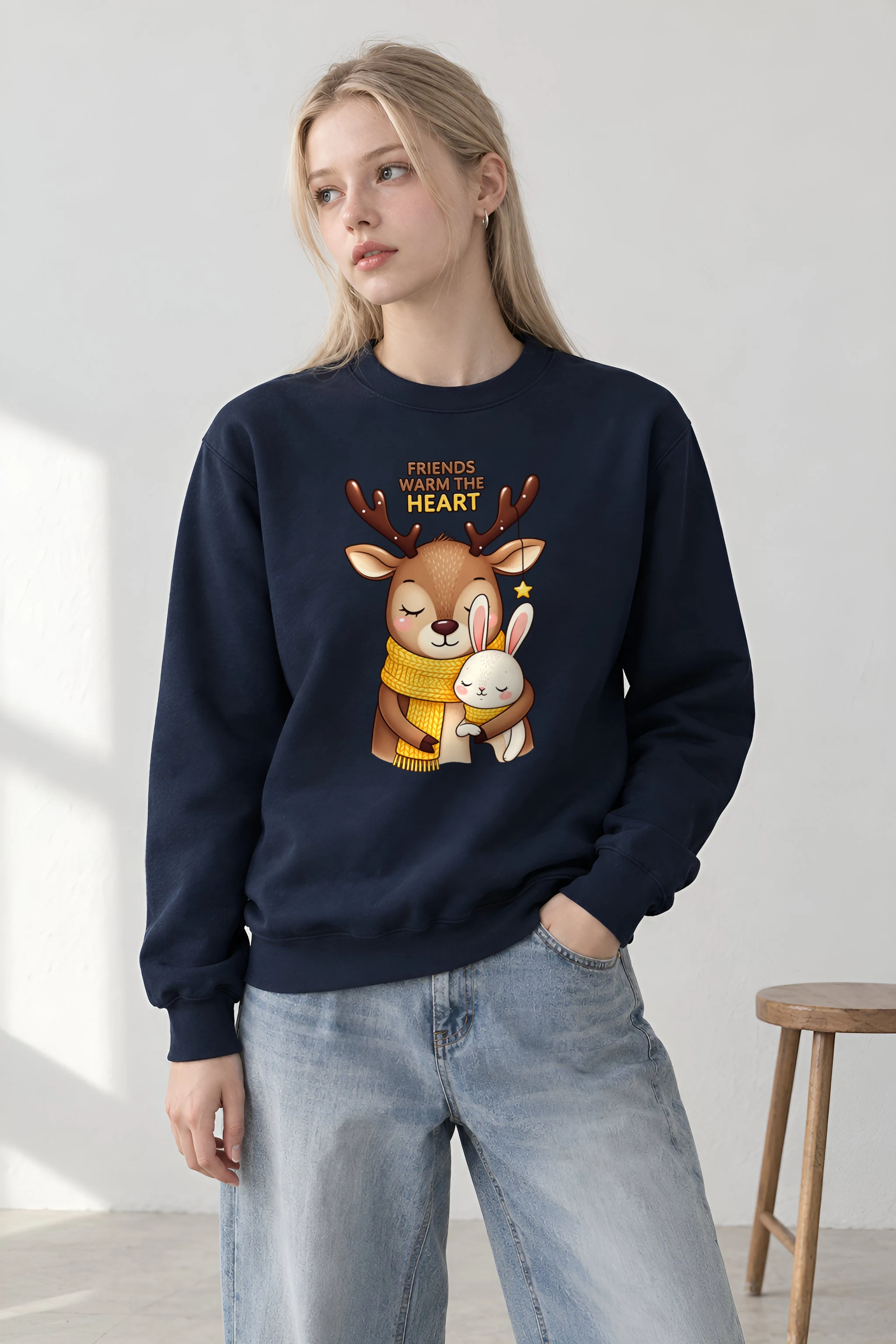 "Friends Warm The Heart" Heavy Blend Unisex Crewneck Sweatshirt
