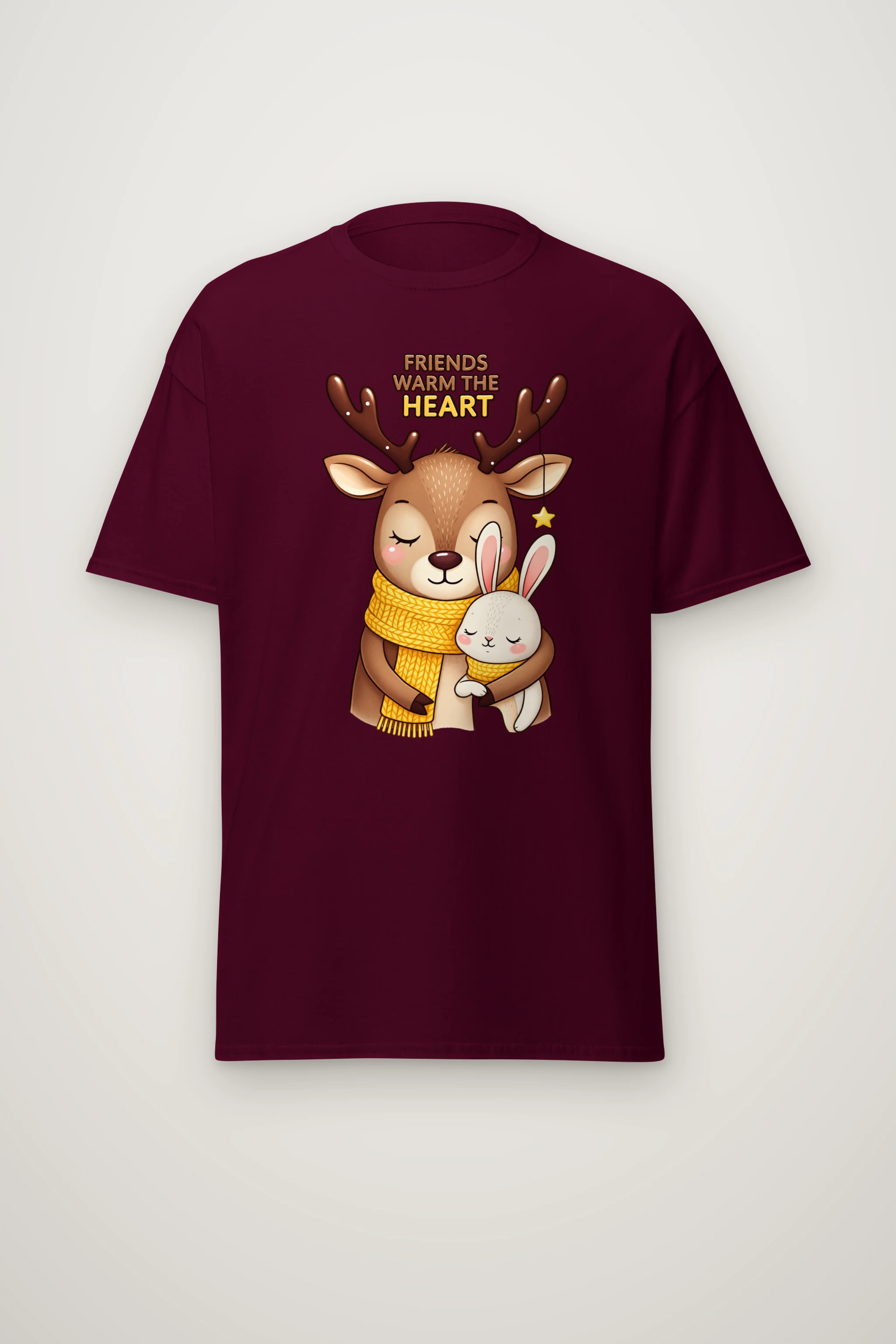 "Friends Warm The Heart" Heavyweight Unisex Crewneck T-shirt