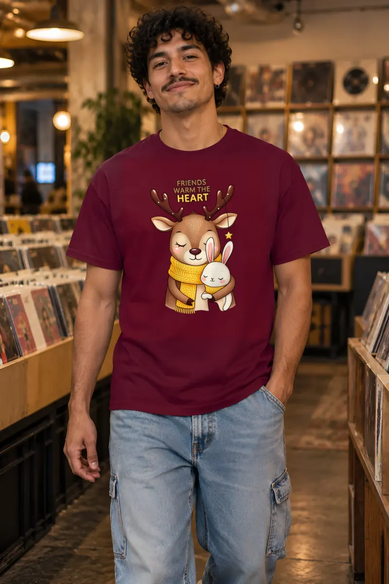 "Friends Warm The Heart" Heavyweight Unisex Crewneck T-shirt