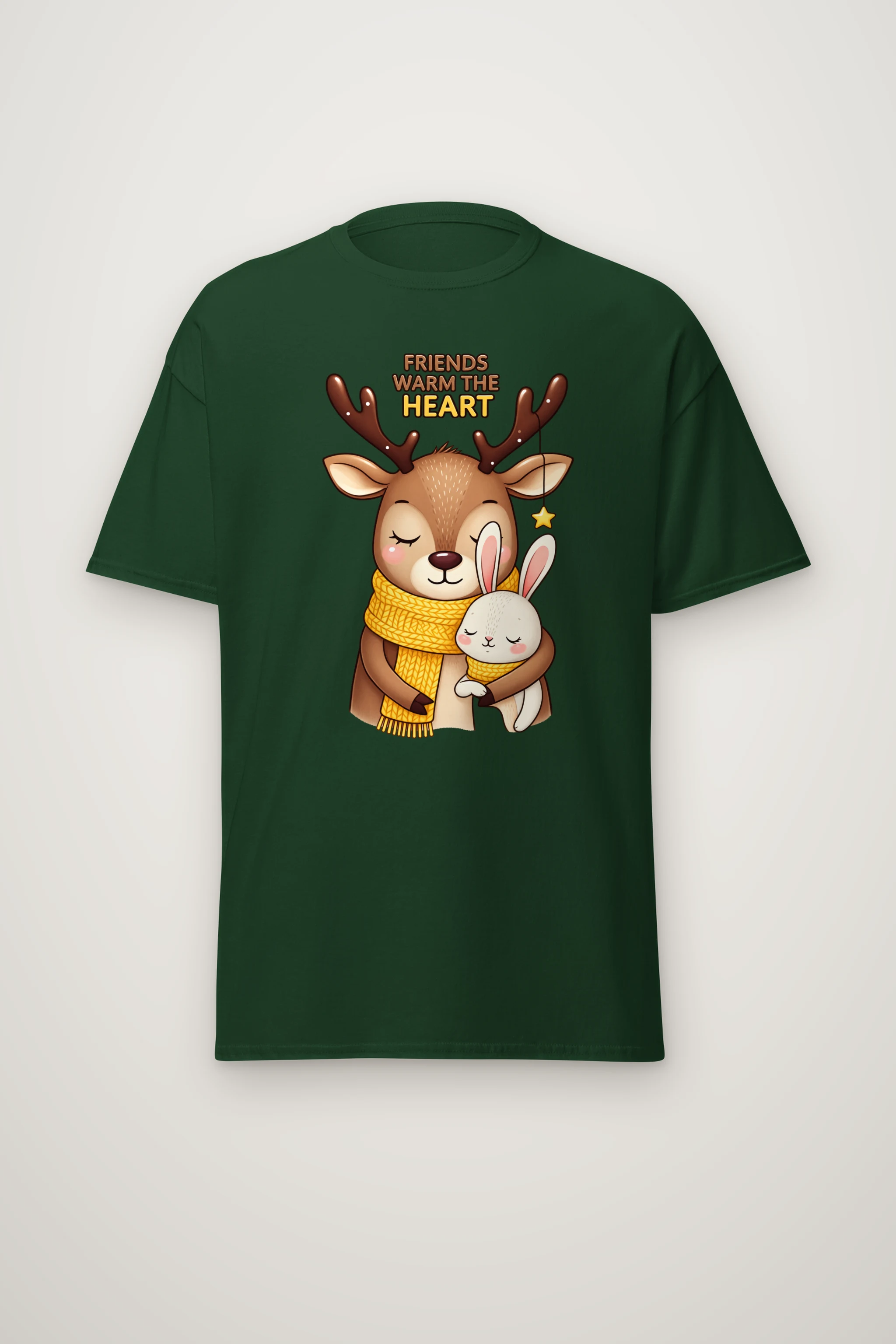 "Friends Warm The Heart" Heavyweight Unisex Crewneck T-shirt