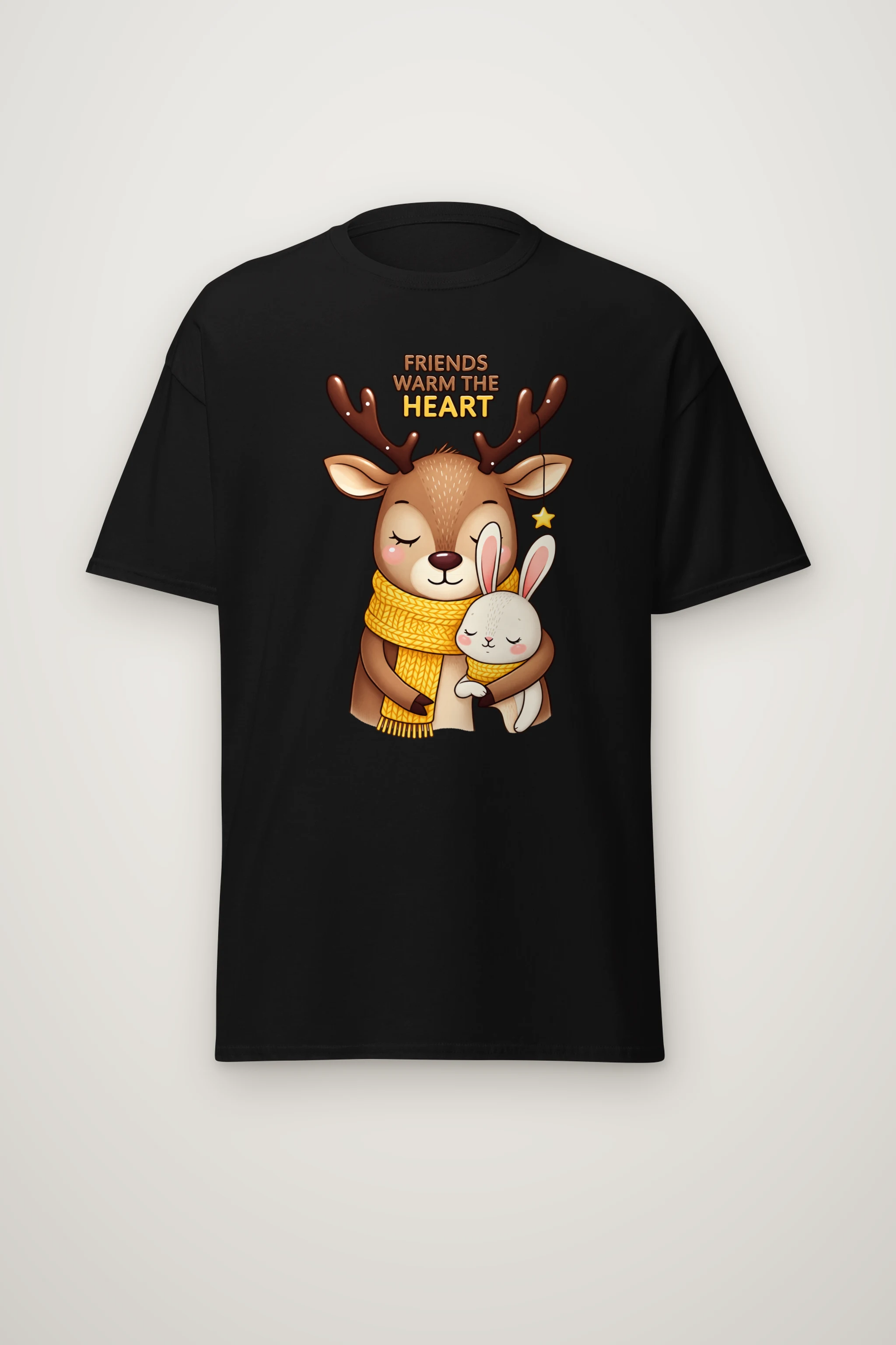 "Friends Warm The Heart" Heavyweight Unisex Crewneck T-shirt
