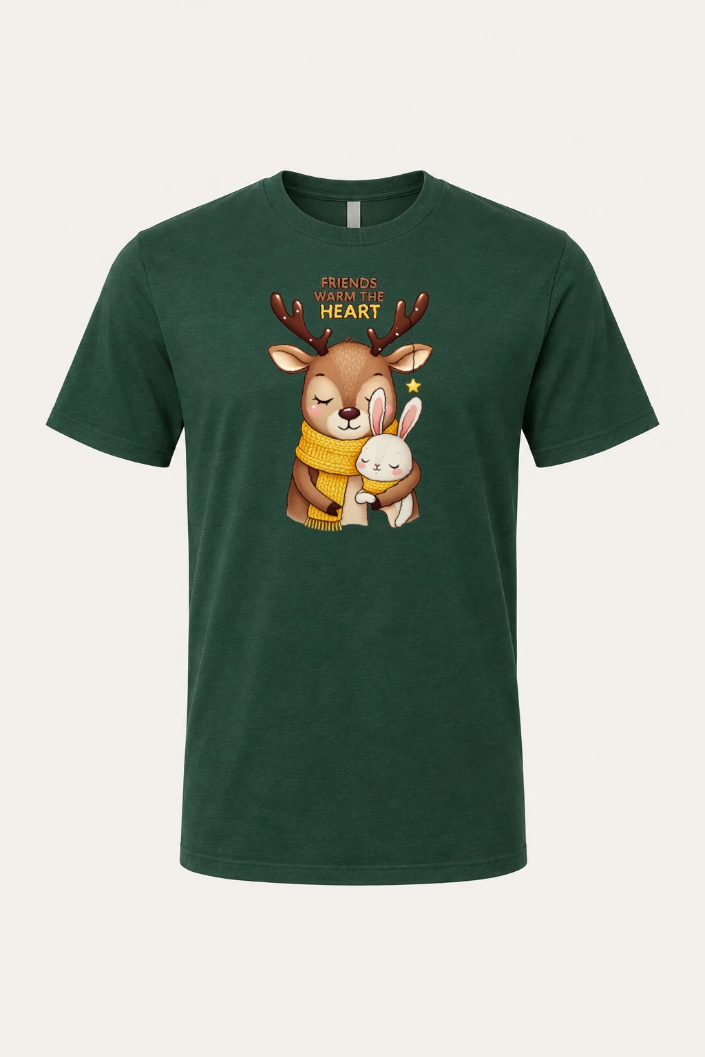 "Friends Warm The Heart" Heavyweight Unisex Crewneck T-shirt | Gildan 5000